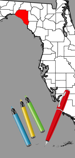 Florida map with markers